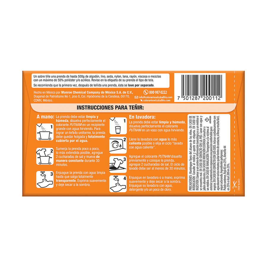 PUTNAM® Colorante para Ropa Naranja 13g