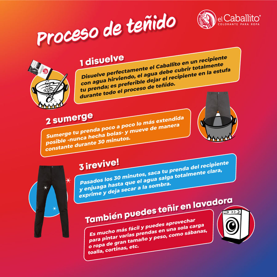 el Caballito® Colorante para Ropa Rosa mexicano | 16g – Colorantes en ...