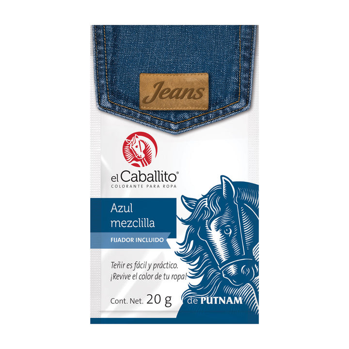el Caballito® Jeans Colorante para Ropa Azul Mezclilla 20g