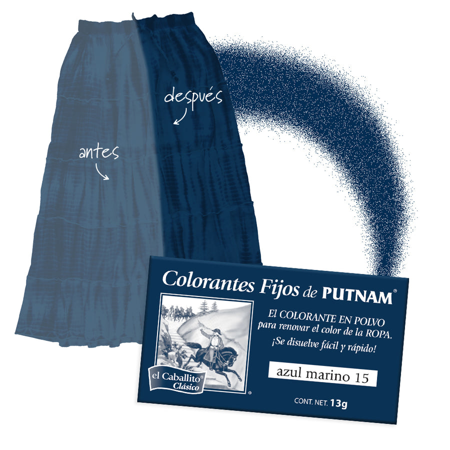 PUTNAM® de el Caballito Colorante para Ropa Azul marino 15 | 13 g ...
