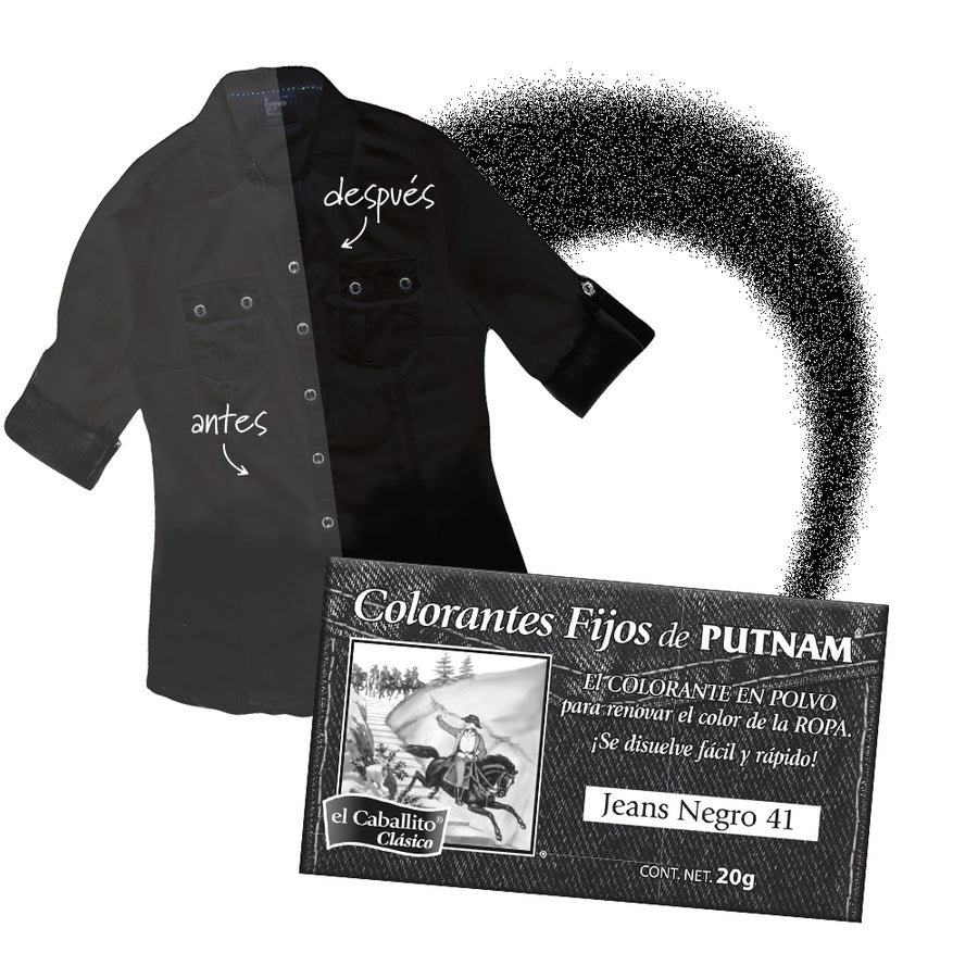PUTNAM® Colorante para Ropa Jeans Negro 20g – Colorantes en Polvo el  Caballito®