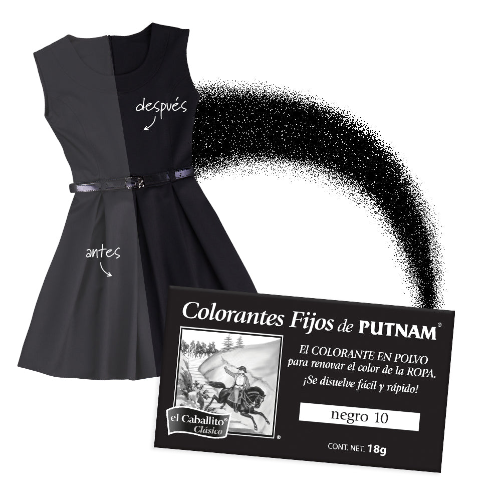 PUTNAM® de el Caballito Colorante para Ropa Negro 10 | 18 g ...