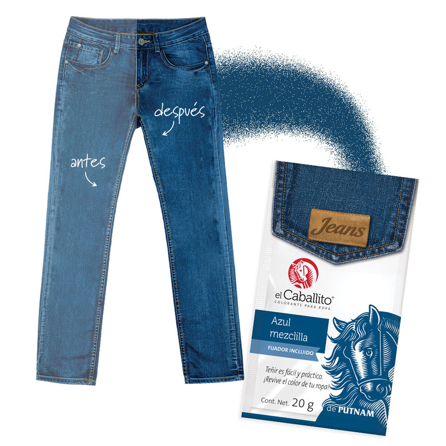 el Caballito® Jeans Colorante para Ropa Azul Mezclilla – Colorantes en Polvo el Caballito®