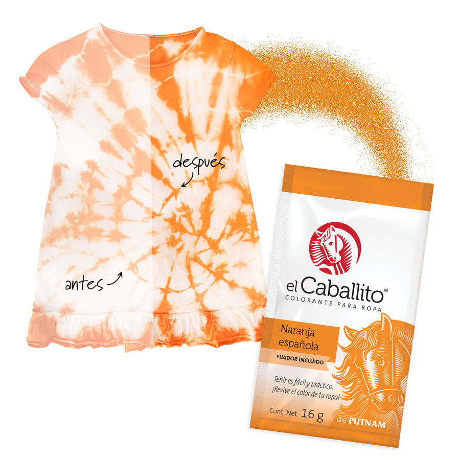 el Caballito® Colorante para Ropa Naranja Española 16g