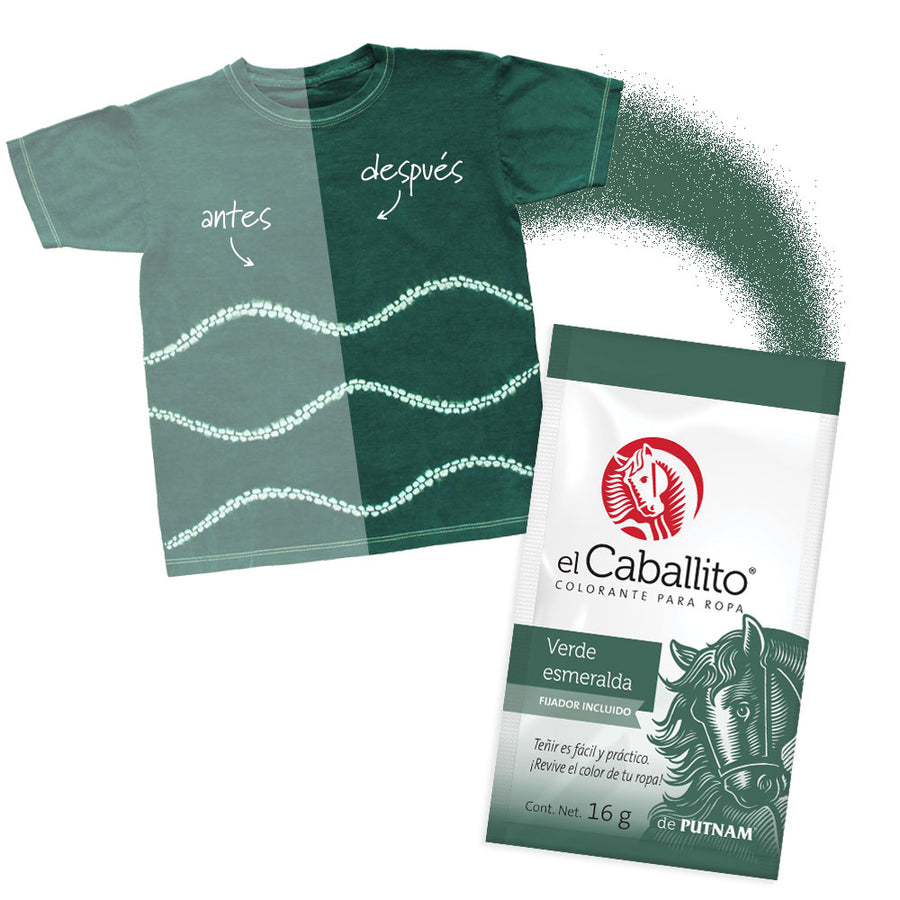 el Caballito® Colorante para Ropa Verde esmeralda | 16g – Colorantes en ...